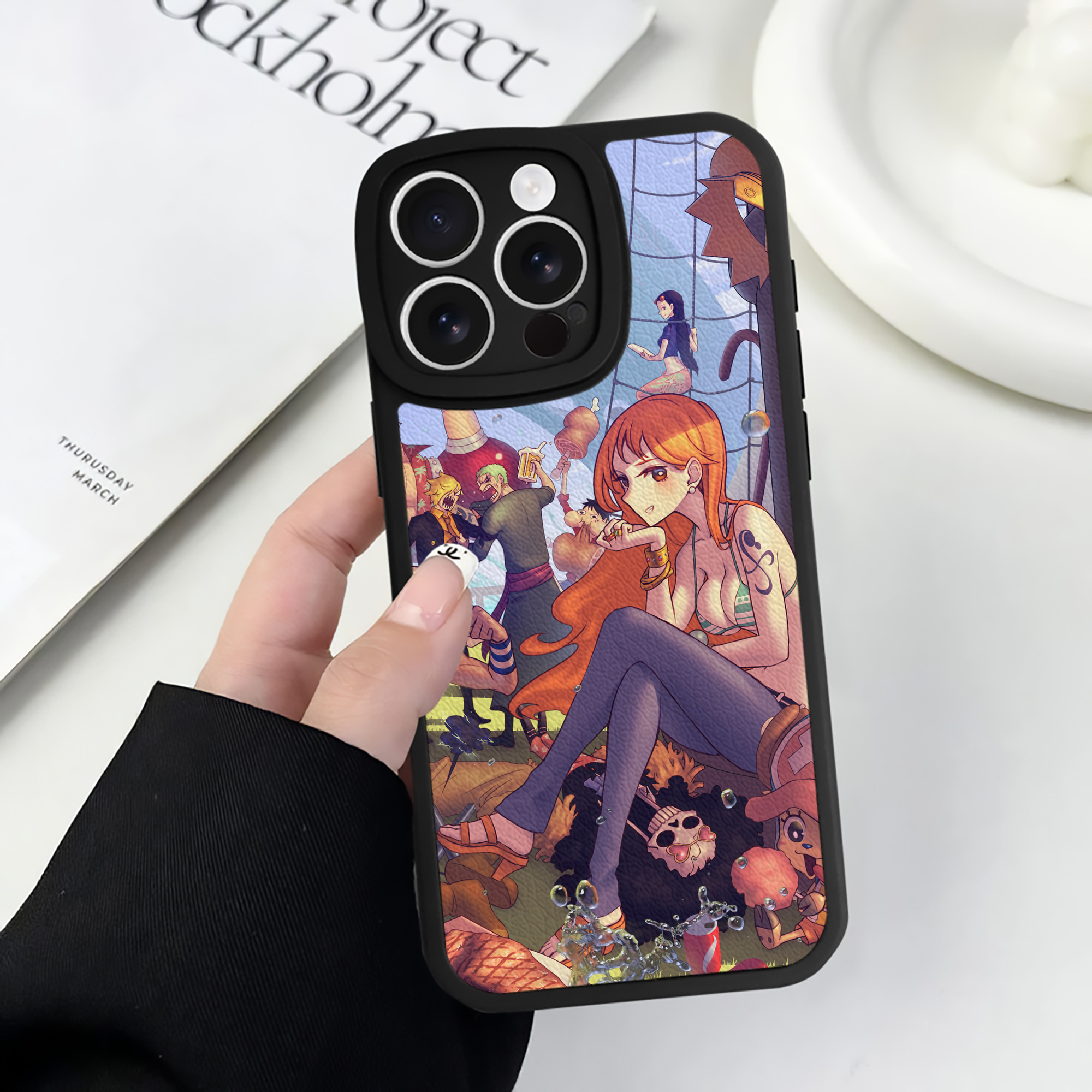 （画像用） ワンピース ONE PIECE 【iPhone 16シリーズ対応】シリコンスマホケース（レザー調） 材質：シリコン